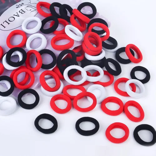 Vista 7 de 200 PCS Bandas Negras para Cabello de Bebé – Mini Ligas Sin Costuras para Cabello de Niños Pequeños – Suaves Sujetadores de Cola de Caballo