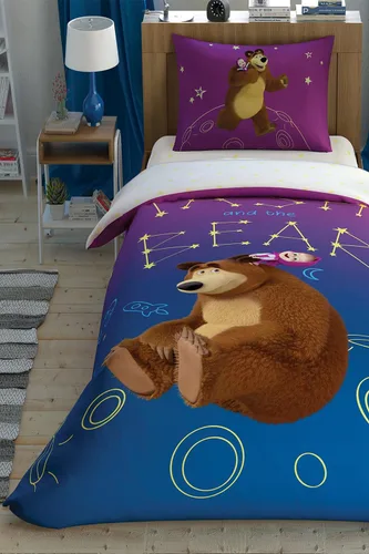 Vista 2 de Tac - Juego de funda nórdica con licencia Masha y The Bear Galaxy - Algodón