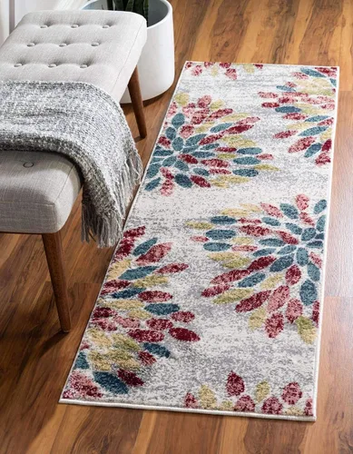 Vista 23 de Unique Loom Sumter Collection - Alfombra Rhett (2 pies x 6 pies, gris/azul marino)