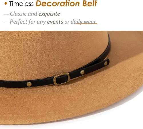 Vista 40 de Lisianthus - Sombrero con cinta con hebilla de ajuste, para mujer, modelo Fedora