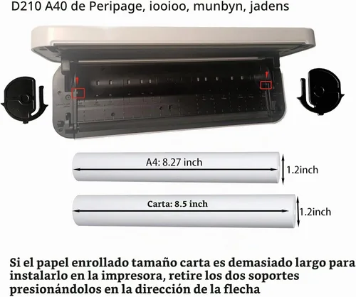 Vista 5 de 8 rollos (aproximadamente 200 páginas), A4, sin BPS, papel para impresora térmica, sin BPA. Para aixiqee, IOOIOO, GUTHERREN, minzhi, Peripage