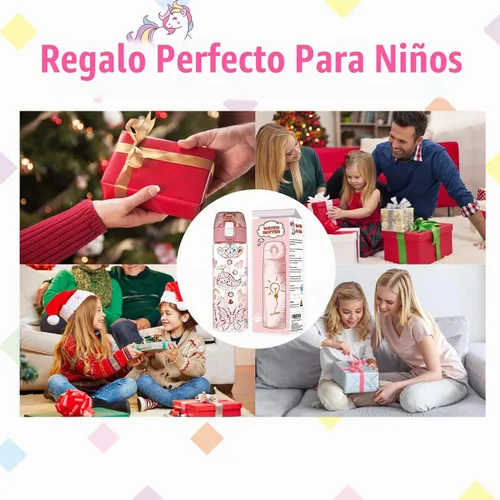 Vista 6 de Decora tu propia botella de agua con toneladas de gemas de purpurina y calcomanías de unicornio, material Tritan sin BPA, 20 onzas, kit