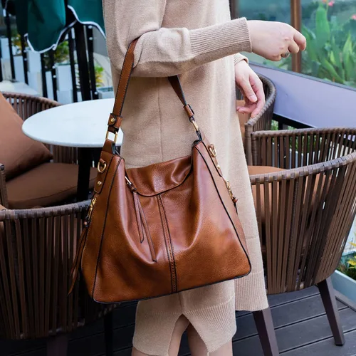 Vista 4 de Nevenka Monederos y bolsos de cuero PU bolso de hombro Hobo Tote Bag para mujer