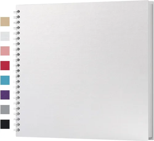 Vista 22 de potricher Álbum de Recortes DIY de 7 x 7 Pulgadas, 40 Páginas, Tapa Dura, Papel Kraft, Álbumes de Fotos para Recortes, Libro de Recuerdos para Bodas