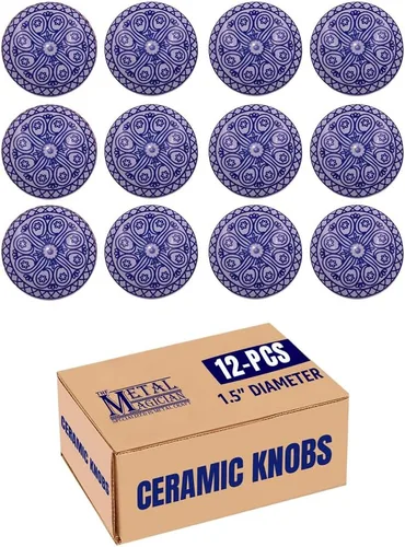 Vista 8 de The Metal Magician - Pomo para armario, diseño de cajón, mango de cerámica, diseño vintage y elegante, asa pintada a mano, varios tiradores