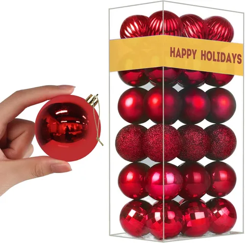 Vista 19 de Esferas pequeñas de bronce de 1.6 pulgadas para decoración del árbol de Navidad, adornos inastillables para cumpleaños, Halloween, vacaciones, boda