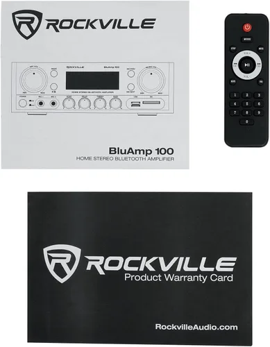 Vista 6 de Rockville BLUAMP 100 Amplificador estéreo Bluetooth para el hogar con entrada USB/micrófono RCA Output, 500W Peak / 120W RMS, 2-Channel, Karaoke