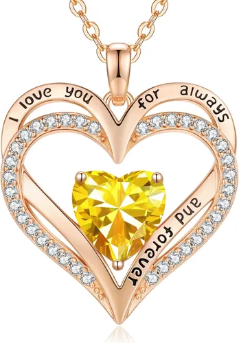 Vista 43 de CDE Collares de piedra natal para mujer, plata de ley 925, collar con colgante de corazón para siempre, Navidad, cumpleaños, aniversario, día de San