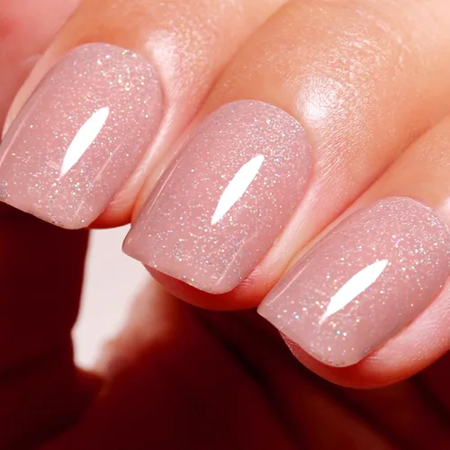 Vista 24 de Esmalte de Uñas en Gel con Purpurina, Esmalte de Uñas en Gel con Purpurina Rojo Sangre Brillante con Destellos, Esmalte de Uñas en Gel con Purpurina