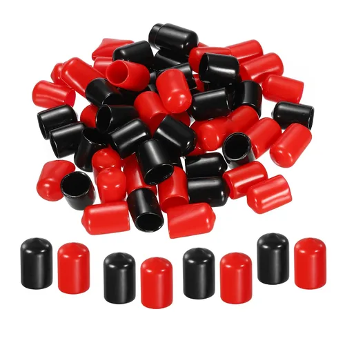 Vista 69 de MECCANIXITY 50 unids tapas de goma Surtido de 0.079 in PVC vinilo tornillo rosca protector para tornillo tornillo negro rojo