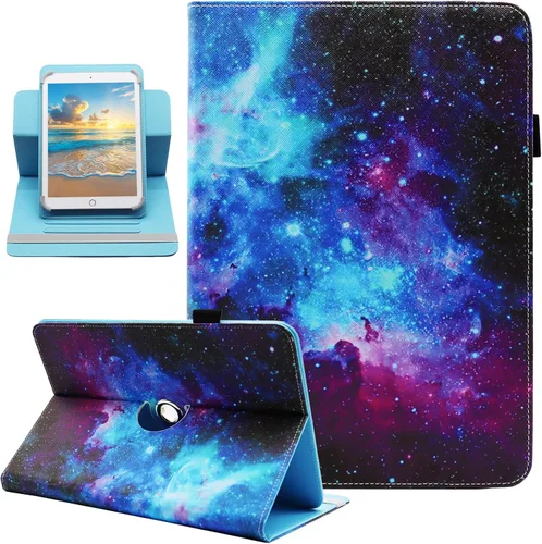 Vista 8 de Funda universal para tablet Android de 7 y 8 pulgadas, Dluggs de piel sintética, con soporte giratorio de 360 grados y múltiples ángulos