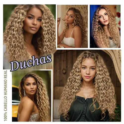 Vista 7 de Extensiones de cabello humano brasileño ondulado P27-613 rubio sin procesar, extensiones de cabello humano sin procesar, 1 unidad, 3.53 onzas