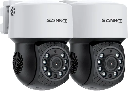 Vista 10 de SANNCE Cámara domo 1080P PT, cámara de seguridad exterior panorámica/inclinación de 2MP, visión nocturna de 98.4 ft para sistema de vigilancia CCTV
