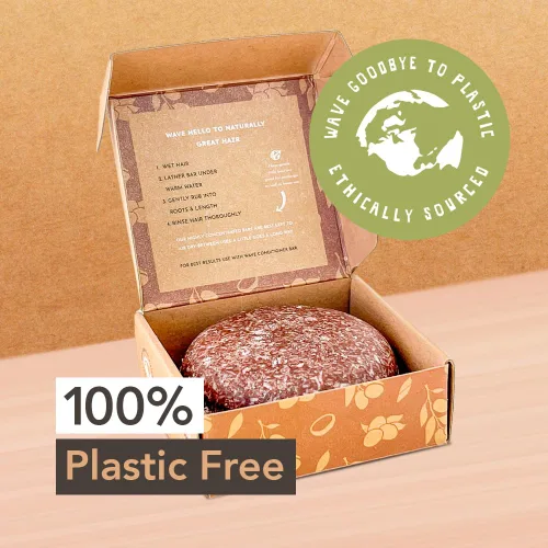 Vista 5 de Wave - Barra de champú de aceite de argán – Barra vegana hidratante y hecha a mano para cabello brillante, champú natural, orgánico y sin OMG