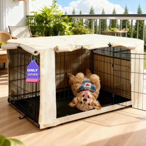 Vista 10 de HiCaptain Funda para Jaula de Perro 24.0" L x 18.0" A x 20.0" Al con Malla Transpirable, Funda para Perrera Duradera Heavy Duty, Paneles con Doble