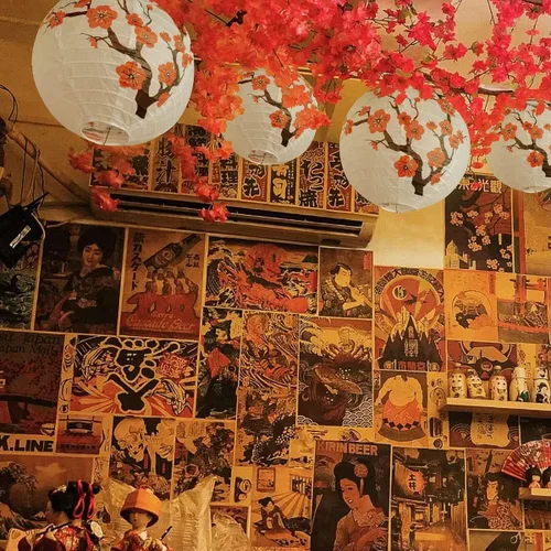 Vista 7 de LYART 4 piezas de pantalla de lámpara de papel con diseño de cereza china/japonesa para restaurante, iglesia, regalo de boda, favores de fiesta