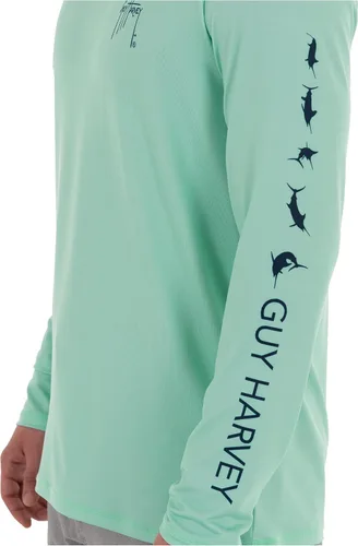 Vista 4 de Guy Harvey Camiseta de manga larga para hombre con protección solar UPF 30+