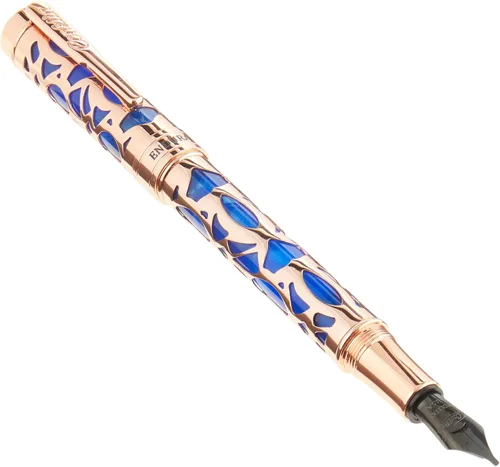 Vista 18 de Conklin Endura Deco Crest - Pluma estilográfica en azul, punta media, instrumento de escritura prémium