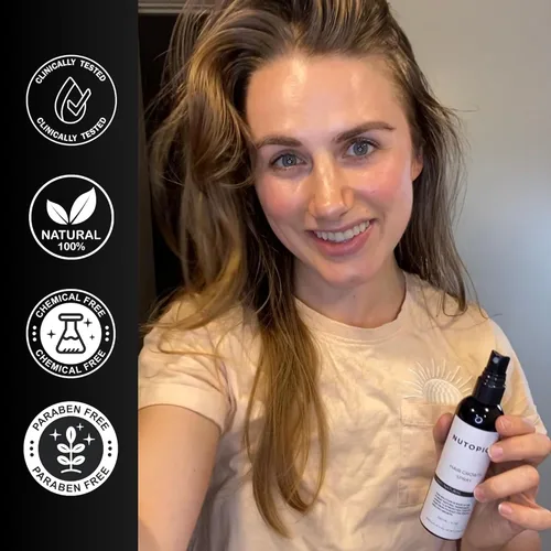 Vista 4 de Spray para el crecimiento del cabello para adelgazar el cabello, tratamiento de crecimiento del cabello para mujeres y hombres, fabricado en Estados
