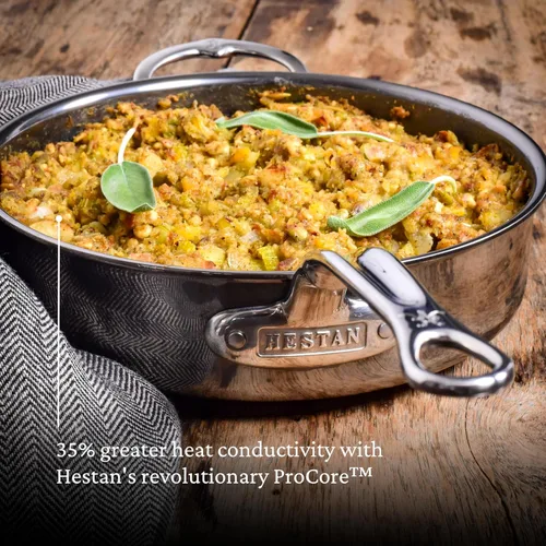 Vista 5 de Hestan - Colección NanoBond - Sartén de titanio de acero inoxidable, compatible con placa de inducción, 5 cuartos de galón