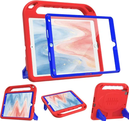 Vista 11 de BMOUO Funda para niños para iPad 9.7 2018/2017/iPad Air 2/1/Pro 9.7 - Protector de pantalla integrado con mango a prueba de golpes, funda Negro