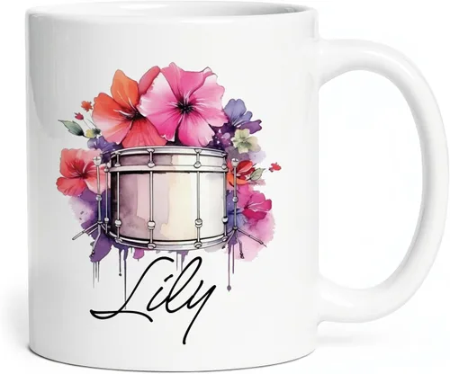 Vista 11 de Taza personalizada para músico 2023, taza de violín personalizada con nombre, violín y notas musicales, taza de cerámica de 11 oz y 15 onzas, taza