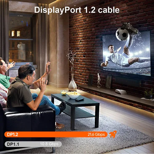 Vista 7 de CableCreation Cable DisplayPort de 3 pies, cable DP 1.2 [4K @60Hz, 2K @165Hz, 2K @144Hz], cable DisplayPort trenzado de nailon a DisplayPort macho a