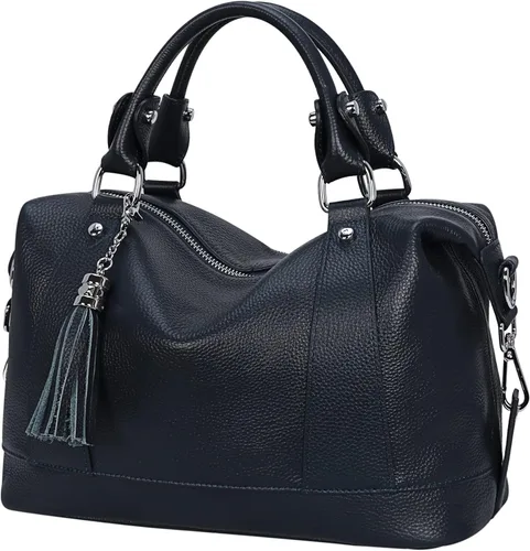 Vista 21 de Heshe - Bolsa de hombro de piel para mujer, con asa superior, bolsa cruzada