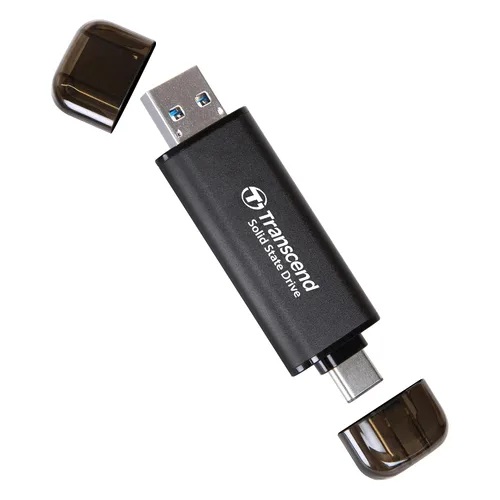 Vista 12 de Transcend ESD310 SSD externo de 128 GB, hasta 1,050 MB/s, unidad flash USB dual para iPhone/iPad/Mac/Windows, Android/Tablet/PC, USB 3.2 Gen 2 Thumb