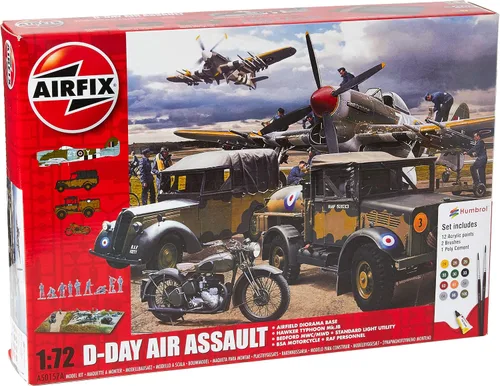 Vista 7 de Airfix Operación del Día D Overlord 1:76 WWII Diorarama Militar Kit de Modelo de Plástico Set A50162A, Multicolor