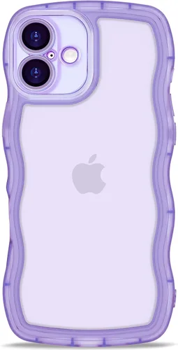 Vista 134 de Anuck Funda para iPhone 13 Pro con borde ondulado, diseño trasero transparente, agarre antideslizante, forma de marco rizado ondulado, a prueba