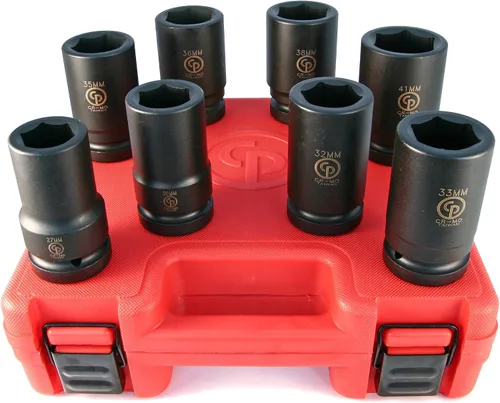 Vista 22 de Chicago Pneumatic SS814D - Unidad cuadrada de 1 pulgada, métrica profunda, 6 puntos, juego de llaves de impacto (4 piezas)