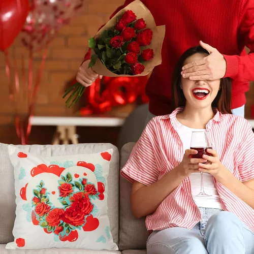 Vista 3 de Tatuo 8 fundas de almohada de San Valentín, fundas de almohada de corazón de 18 x 18 pulgadas, fundas de cojín decorativas, regalo de San Valentín