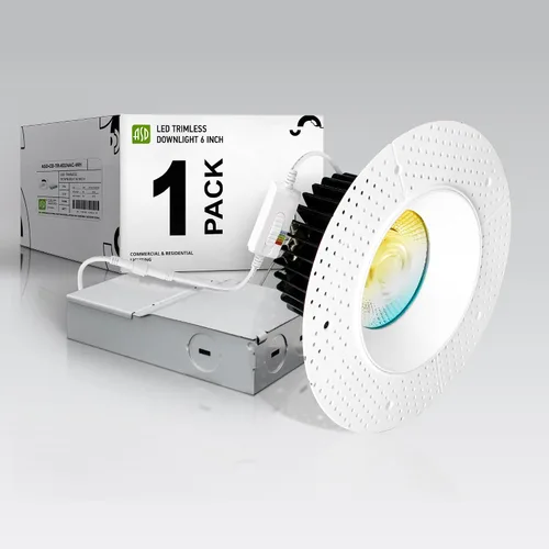 Vista 17 de ASD Sin moldura de 2 pulgadas de luces LED empotradas, 8W 120V redondas para uso comercial, luces regulables sin lata para techo con caja