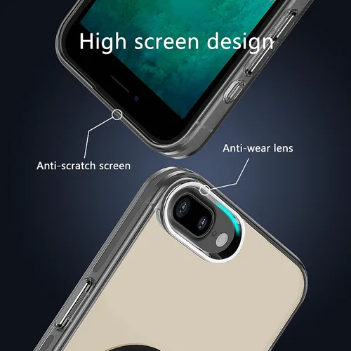 Vista 6 de S. Tedazo Funda magnética para iPhone 7/8 Plus (5.5 pulgadas) compatible con MagSafe, [no amarillenta] delgada, a prueba de golpes, funda para Negro