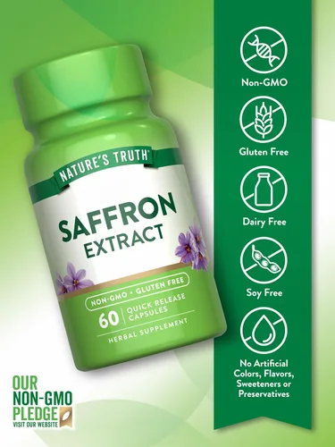 Vista 3 de Nature's Truth Suplemento de extracto de azafrán Cápsulas concentradas Sin OMG y sin gluten