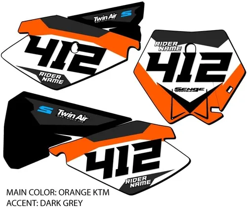 Vista 2 de 2003-2005 SX 85 SG63 Custom MX matrículas Senge Graphics Kit compatible con KTM