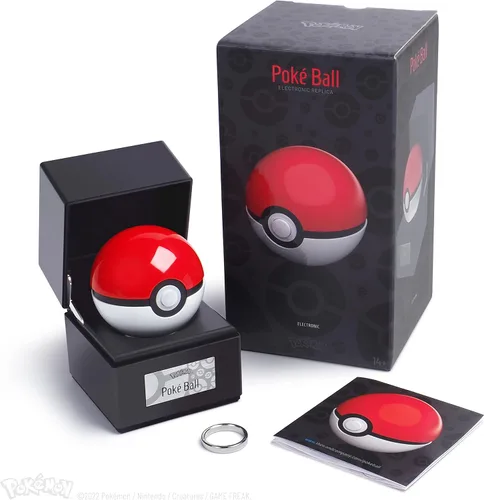 Vista 17 de The Wand Company Original Poké Ball - Réplica auténtica de la Pokébola, realista, electrónica, fundida a presión, con estuche para exhibición, luz