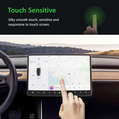 Vista 4 de Bioton Protector de pantalla de vidrio con nanotectura diseñado para Tesla Model 3 (2023-2017) / Tesla Model Y (2024-2020), pantalla táctil