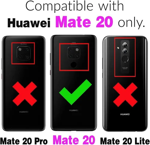 Vista 2 de Funda para Huawei Mate 20 con protector de pantalla de vidrio templado y soporte magnético para anillo con soporte, accesorios delgados para celdas