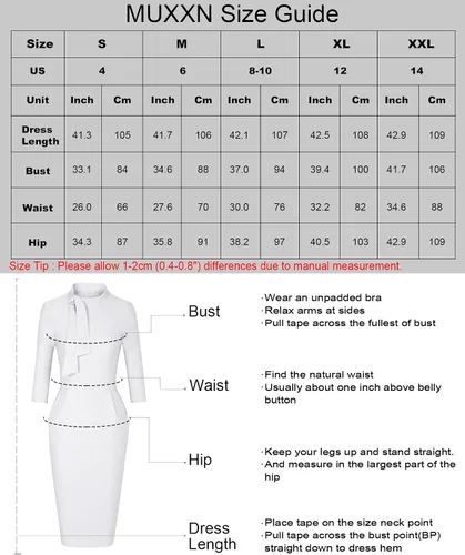 Vista 6 de Muxxn - Vestido de cóctel con bolsillo para mujer, diseño clásico vintage