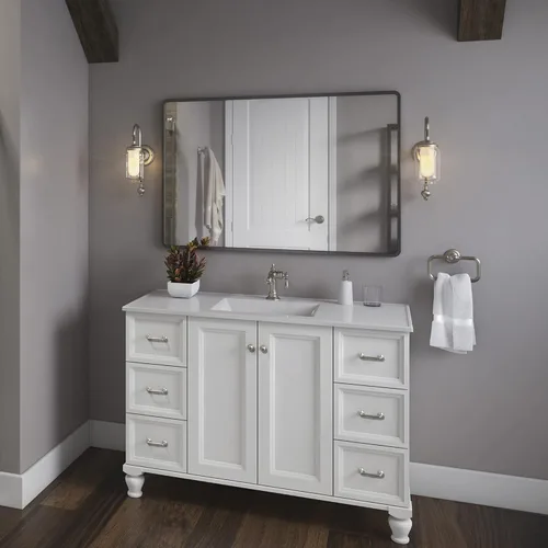 Vista 2 de KOHLER Artifacts - Lámpara de tocador de baño, aplique de pared, solo luz descendente, certificación UL, 1 luz, ajustable, bronce cepillado vibrante