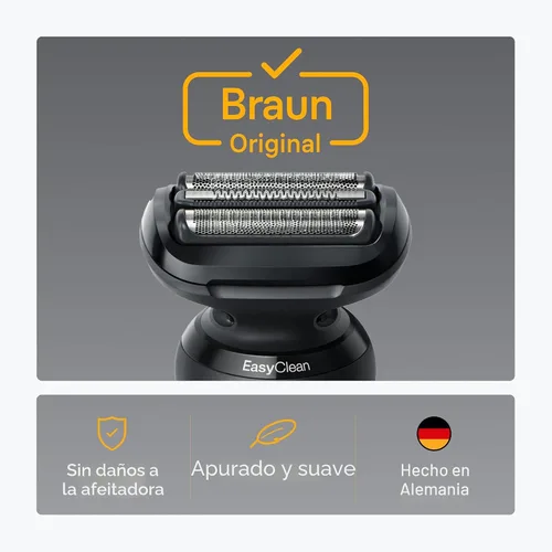 Vista 2 de Cabezal de repuesto para afeitadora eléctrica Braun Series 5, fije fácilmente su cabezal de afeitar para un afeitado tan eficiente como el primer