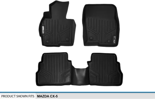 Vista 5 de MAXLINER - Juego de alfombrillas de suelo de ajuste personalizado de 2 filas compatibles con Mazda CX5 2013-2016