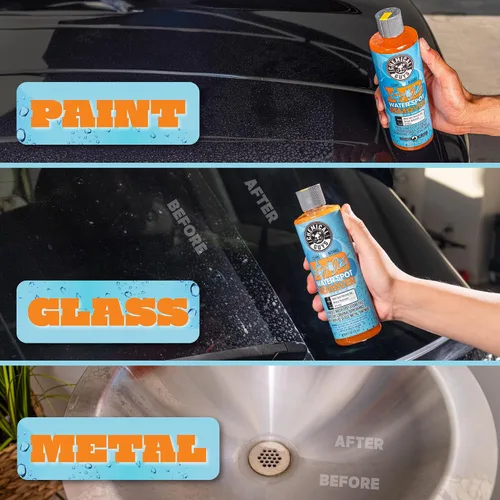 Vista 5 de Chemical Guys Kit para eliminar manchas de agua resistente para pintura, vidrio y metal: elimina residuos minerales y acumulación superficial