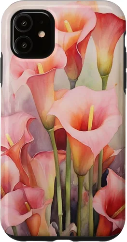 Vista 8 de Carcasa para iPhone 17 con diseño de flores de lirios de cala