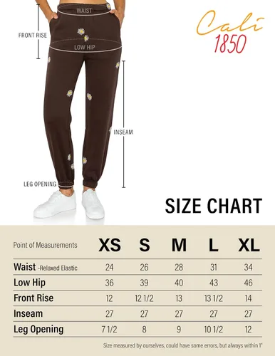 Vista 4 de Cali1850 Womens Embroidery Jogger Sweatpants Drawstring Elastic Waistband Casual Soft Comfy Pants with Pockets