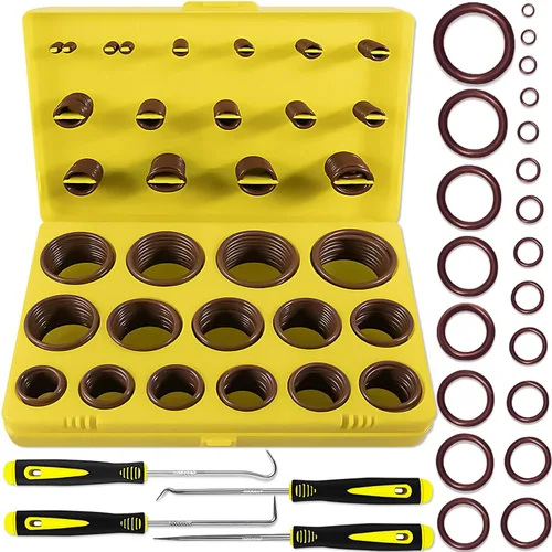 Vista 9 de XBVV Kit de 382 piezas de juntas tóricas SAE FKM Viton de 30 tamaños para varios productos químicos, aeroespaciales, cilindros, hidráulicos, motores