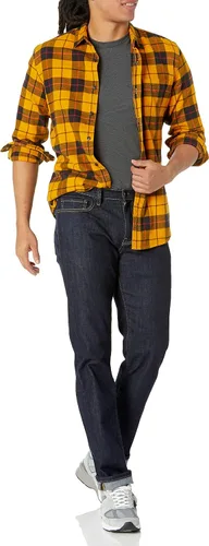 Vista 4 de Tienda Essentials - Camisa de franela para hombre, manga larga, de corte entallado