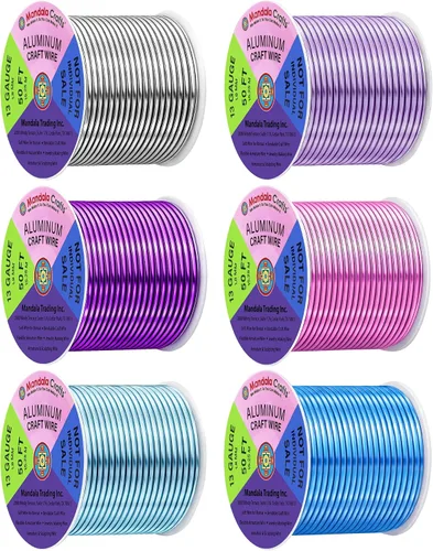 Vista 42 de Mandala Crafts - Alambre de aluminio anodizado de calibre 22 para hacer joyas - 137.2 m de alambre flexible surtido y coloreado - Doble para bonsái